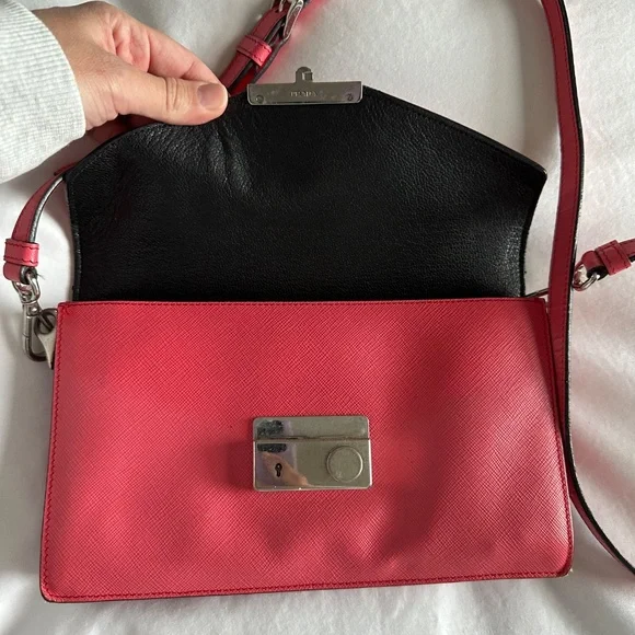 Prada Fuoco Saffiano Lux Leather Crossbody Bag BN0924 - Picture 7 of 10